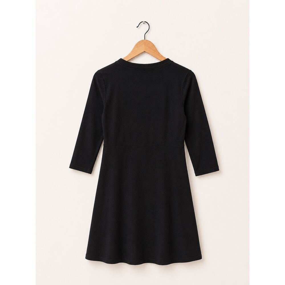 Eileen Fisher Black Stretchy Shift Dress Sz S Minimalist Normcore Staple Chic - Picture 2 of 3